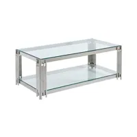 table basse pascal morabito table basse en verre trempé et acier inoxydable - chromé - nomelano de