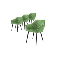 chaise non renseigné ml-design lot 4x chaises de salle à manger - vert sauge - style moderne -
