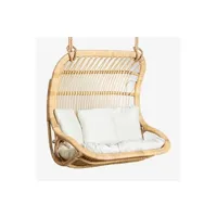 fauteuil de salon sklum fauteuil suspendu en rotin taveira marron naturel 100 cm