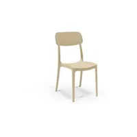 fauteuil de bureau areta lot de 4 chaises de jardin calipso - 53 x 46 x h 88 cm - sable
