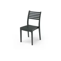 fauteuil de bureau areta lot de 4 chaises de jardin olimpia - 52 x 46 x h 86 cm - anthracite