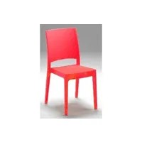 fauteuil de bureau areta lot de 4 chaises de jardin flora - 52 x 46 x h 86 cm - rouge