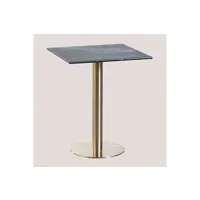 table de chevet sklum table de bar carrée en marbre cosmopolitan or champagne ?? 60 cm 75,5 cm