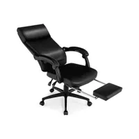 fauteuil de bureau giantex chaise de bureau ergonomique avec repose-pieds 62 x 71,5 x 109-119 cm noir