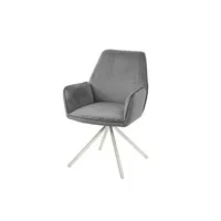 chaise mendler chaise de salle à manger hwc-g67 gris foncé inox