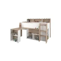lit enfant parisot lit combiné enfant avec bureau rétractable décor et chene 90 200 cm sommier