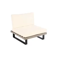 salon de jardin mendler fauteuil lounge hwc-h54 mvg-certifié aluminium gris, rembourrage blanc crème