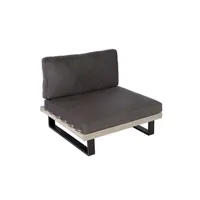 salon de jardin mendler fauteuil lounge hwc-h54 bois d'acacia certifié mvg gris rembourrage gris foncé