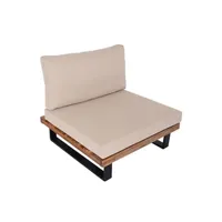 salon de jardin mendler fauteuil lounge hwc-h54 aluminium marron clair rembourrage beige