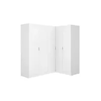 armoire d'angle 5 portes - l173 cm - blanc - listowel