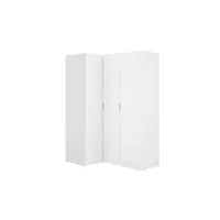 armoire d'angle 3 portes - l132 cm - blanc - listowel