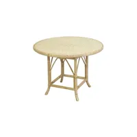 table de jardin aubry gaspard - table ronde en rotin naturel ø 100