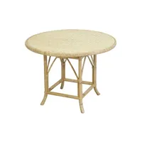 table de jardin aubry gaspard - table ronde en rotin naturel ø 80