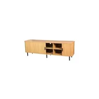 meubles tv aubry gaspard - meuble tv en bois et métal à lamelles kyoto