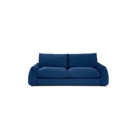 repose-pieds generique canapé fixe 3 places tyfa - velours bleu profond - l 231 x p 102 x h 78 cm