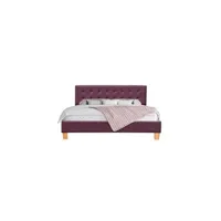 lit 2 places nuits d'or frederic - solide et confortable lit avec sommier + tête de lit capitonnee couleur rouge160x200