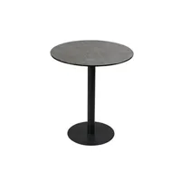 table haute altobuy sada - table haute aspect céramique pied central anthracite -