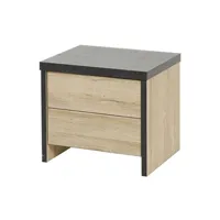 table de chevet altobuy siwa - chevet 1 porte effet bois et beton ciré -