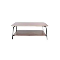 table basse intempora - table basse en métal et mdf avec 1 étagère - marron et noir