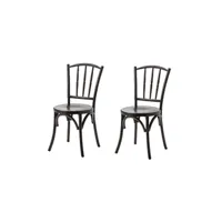 - lot de 2 chaises bistrot en bois - marron foncé