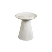 table d'appoint altobuy rowan - bout de canapé h.45cm en manguier massif cérusé blanc -