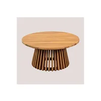 table de jardin sklum table basse de jardin ronde en bois d'acacia (ø80 cm) mura brun acacia 39,5 cm