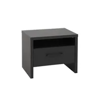 table de chevet altobuy tory - chevet 1 tiroir avec niche aspect bois noir -