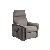 fauteuil de relaxation altobuy brian - fauteuil relax electrique suédine gris -