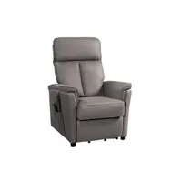 fauteuil de relaxation altobuy adam - fauteuil relax electrique simili cuir taupe -