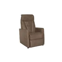 fauteuil de relaxation altobuy cillian - fauteuil relax electrique suédine brun foncé -