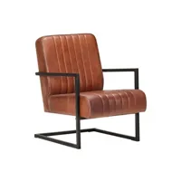 fauteuil de jardin vidaxl fauteuil cantilever marron cuir véritable