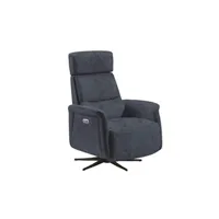 fauteuil de relaxation altobuy nazare - fauteuil relax electrique microfibre bleu -
