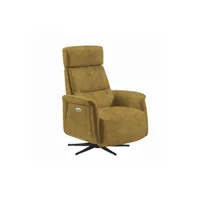 fauteuil de relaxation altobuy nazare - fauteuil relax electrique microfibre moutarde -