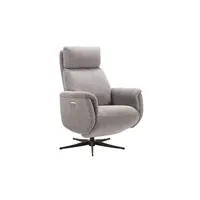 fauteuil de relaxation altobuy sintra - fauteuil relax electrique tissu gris clair chiné -