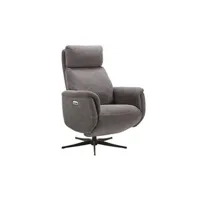 fauteuil de relaxation altobuy sintra - fauteuil relax electrique tissu gris foncé chiné -