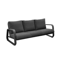 canapé d'extérieur proloisirs canapé 3 places antonino sofa en aluminium/coussins - graphite/gris