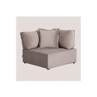 modules pour canapé en velours kata gris taupe clair cm