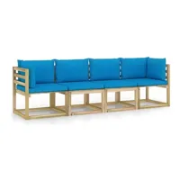 canapé d'extérieur vente-unique.com canapé de jardin meuble extérieur 4 places avec coussins bleu clair 02_0013236