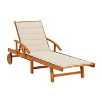 chaise longue - transat vente-unique.com transat chaise longue bain de soleil lit de jardin terrasse meuble d'extérieur avec coussin bois d'acacia solide 02_0012383