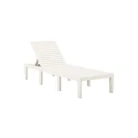 chaise longue - transat vente-unique.com transat chaise longue bain de soleil lit de jardin terrasse meuble d'extérieur plastique blanc 02_0012786