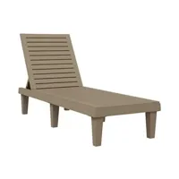 chaise longue - transat vente-unique.com transat chaise longue bain de soleil lit de jardin terrasse meuble d'extérieur marron clair 155 x 58 x 83 cm polypropylène 02_0012782