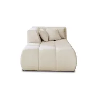 canapé d'angle lisa design caracas - module d'assise méridienne gauche - en tissu - beige