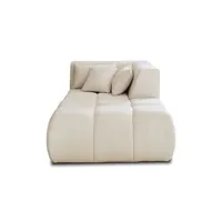 canapé d'angle lisa design caracas - module d'assise méridienne droit - en tissu - beige
