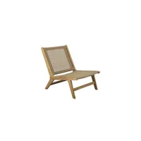 fauteuil de jardin tara en bois d'acacia et résine tressée