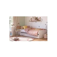 lit enfant maison et styles lit 90x200 cm avec tiroir et bureau en pin blanc