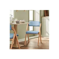 chaise sobuy fst92-bl chaise pliante en bois avec assise et dossier rembourrés fauteuil chaise