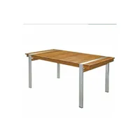 table de jardin bigbuy table de salle à manger norah 220 x 100 x 74 cm bois acier inoxydable