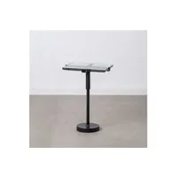 table de jardin bigbuy table d'appoint 41 x 32 x 59 cm verre noir métal