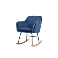 fauteuil de salon baita fauteuil elsa en velours bleu rocking chair