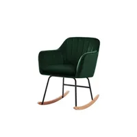 fauteuil de salon baita fauteuil elsa en velours vert rocking chair